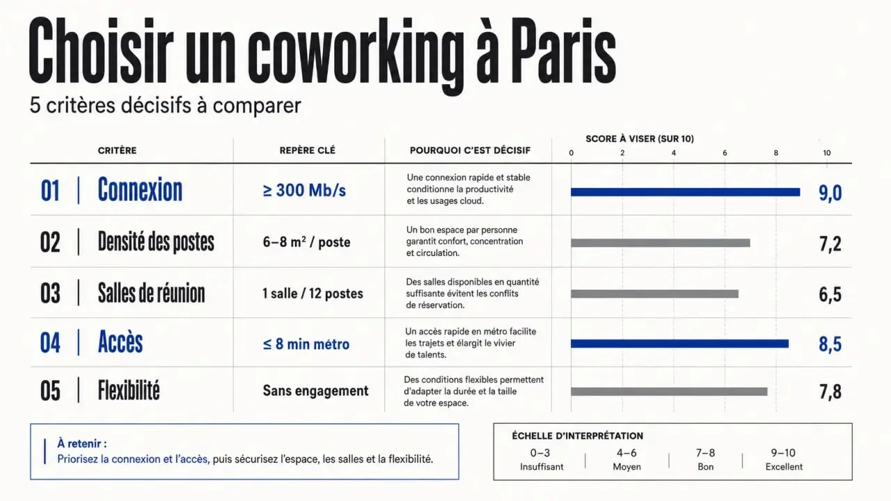 Espaces de coworking à Paris : comparatif des critères qui comptent vraiment pour choisir un espace